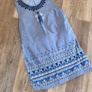 Vineyard Vines Blue Embroidered Tunic